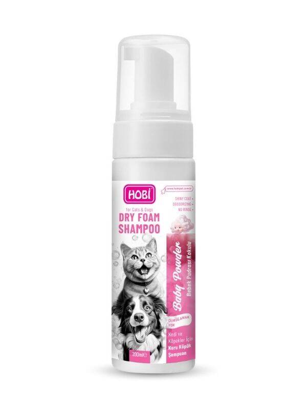 Hobi Bebek Pudrası Kokulu Kedi ve Köpekler İçin Köpük Şampuan 200ml - 1