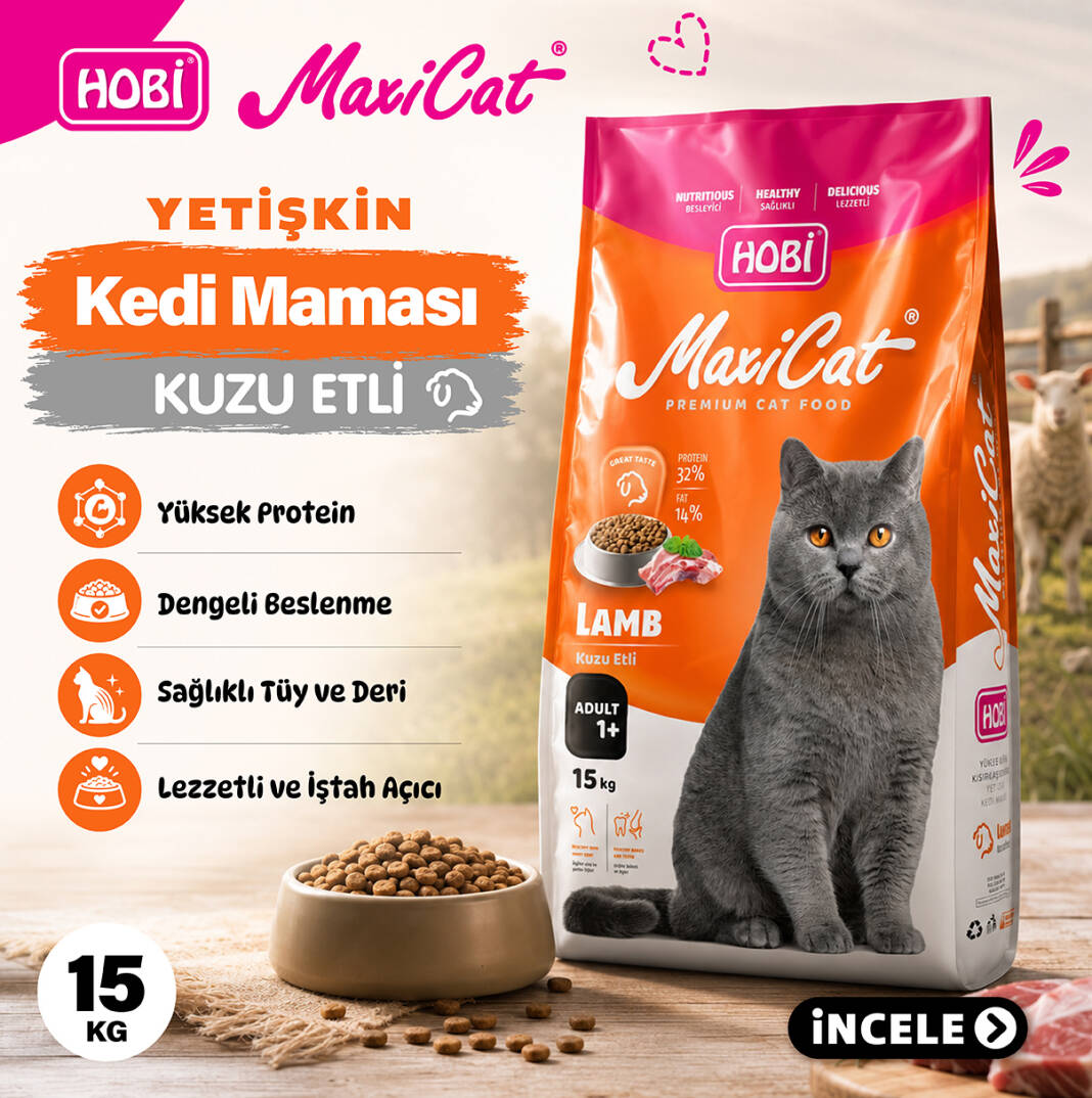 Hobi Maxicat Kuzu Etli Yetişkin Kedi Maması 15 kg - 1