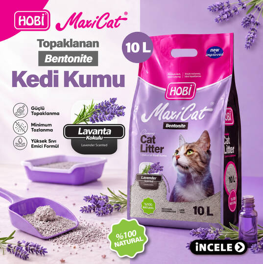 Hobi Maxicat Lavanta Kokulu Bentonit Kedi Kumu 10 Litre