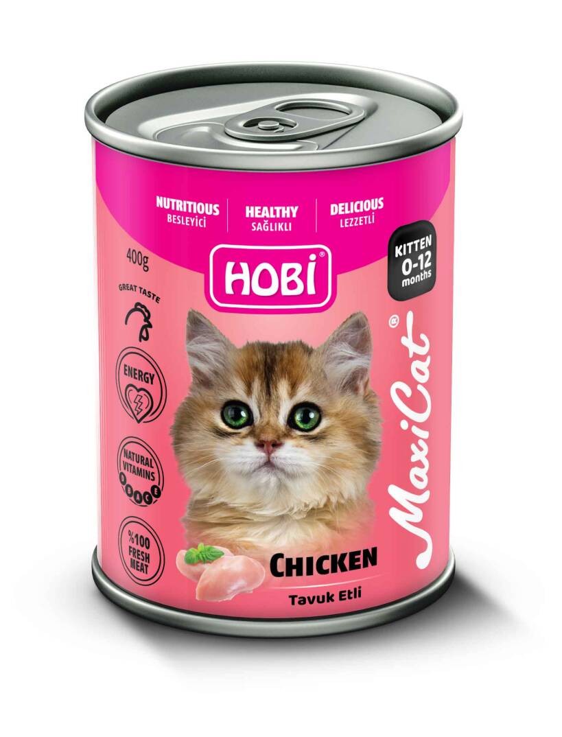 Hobi Maxicat Tavuklu Yavru Kedi Konservesi 400 Gr - 1