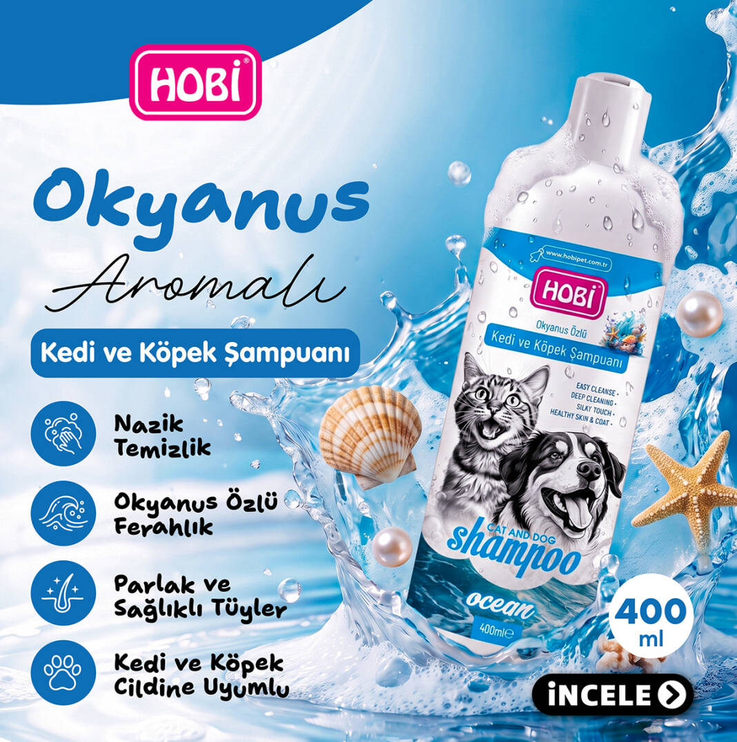 Hobi Okyanus Kokulu Kedi ve Köpek Şampuanı 400ml - 1