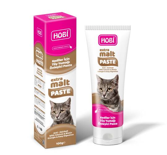 Hobi Sindirim Düzenleyici, Tüy Yumağı ve Kusma Önleyici Özel Kedi Malt Macun 100 gr