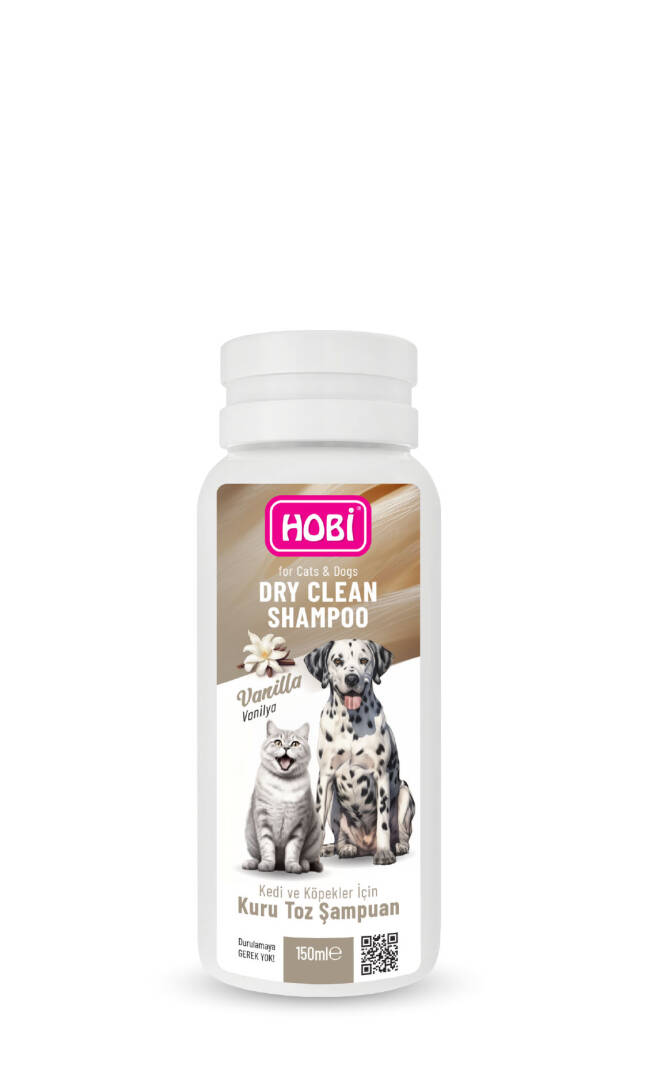 Hobi Vanilya Kokulu Kedi ve Köpekler İçin Kuru Toz Şampuan 150ml - 1