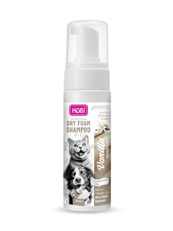 Hobi Vanilya Özlü Kedi ve Köpekler İçin Köpük Şampuan 200ml - 1