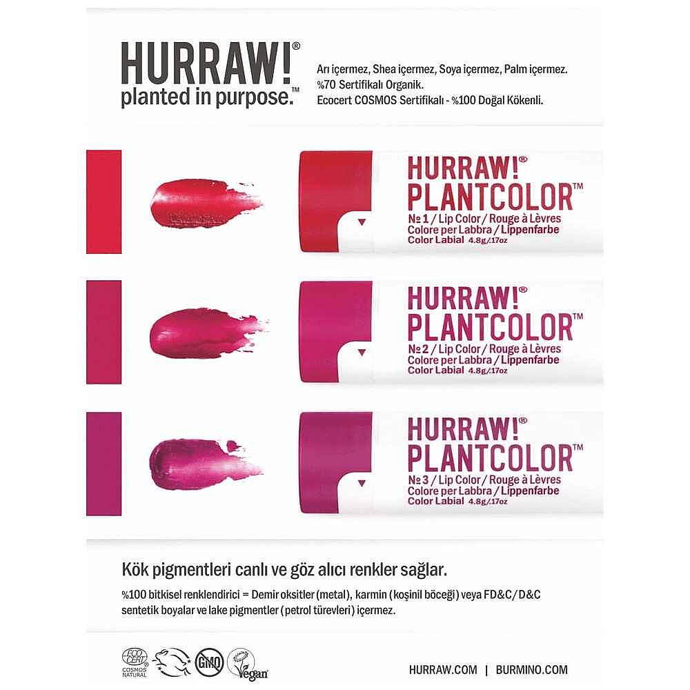 Hurraw Plantcolor Dudak Renklendirici No1 4.8 g - 7