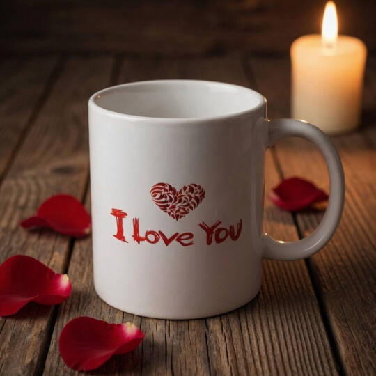 I Love You Baskılı Bardak