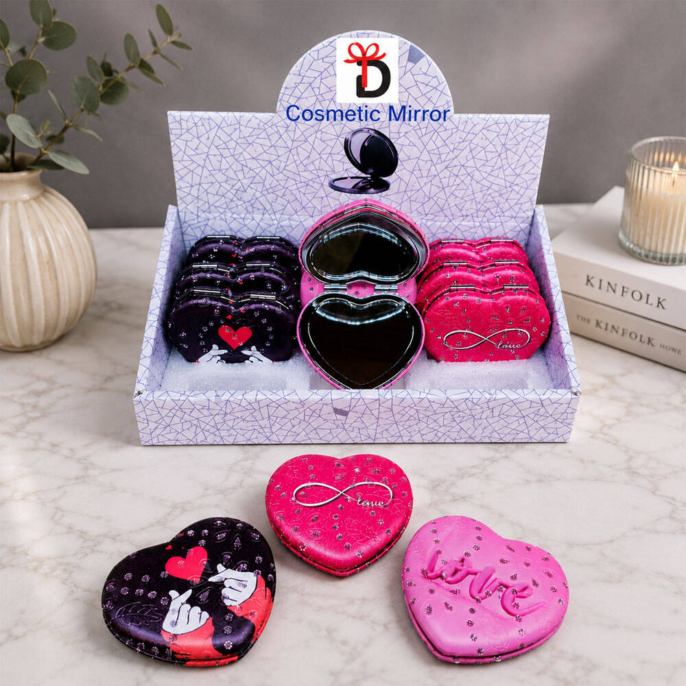 Kalpli Love Tasarımlı Cep Aynası - 1