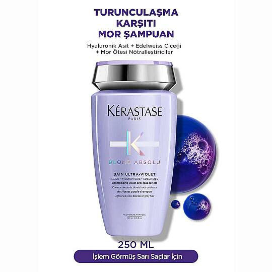 Kerastase Blond Absolu Bain Ultra-Violet İstenmeyen Turuncu Yansımaları Nötralize Eden Şampuan 250 ml - 10