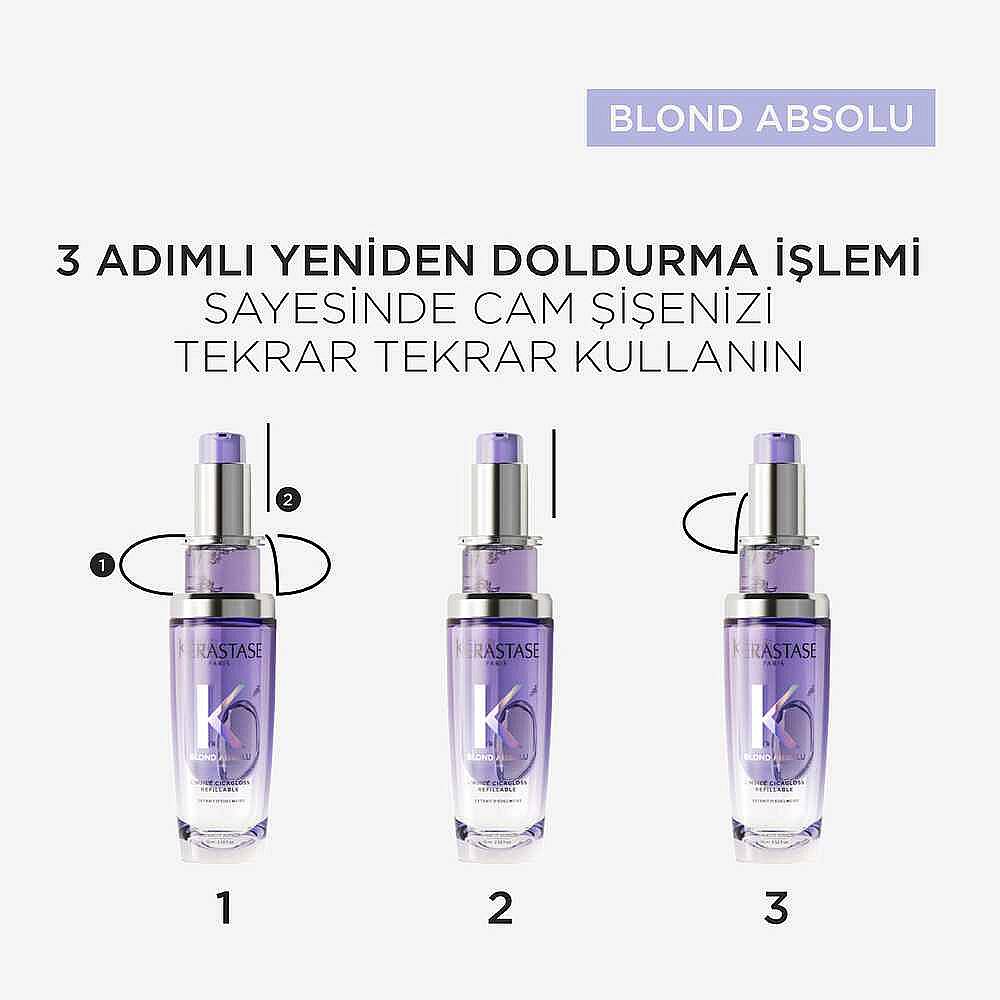 Kerastase Blond Absolu L'Huile Cicagloss Nemlendirici Saç Bakım Yağı Yedek Şişe 75 ml - 4