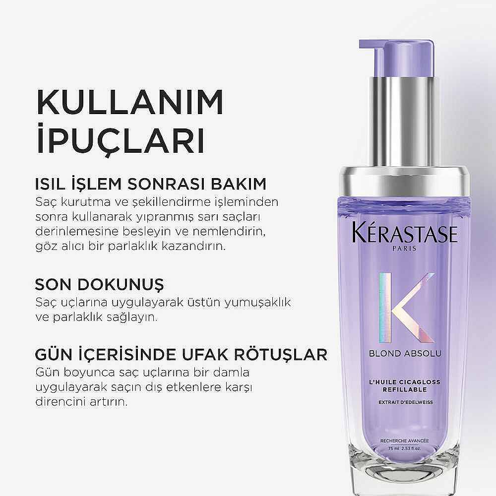Kerastase Blond Absolu L'Huile Cicagloss Yeniden Doldurulabilir Nemlendirici Saç Bakım Yağı 75 ml - 7