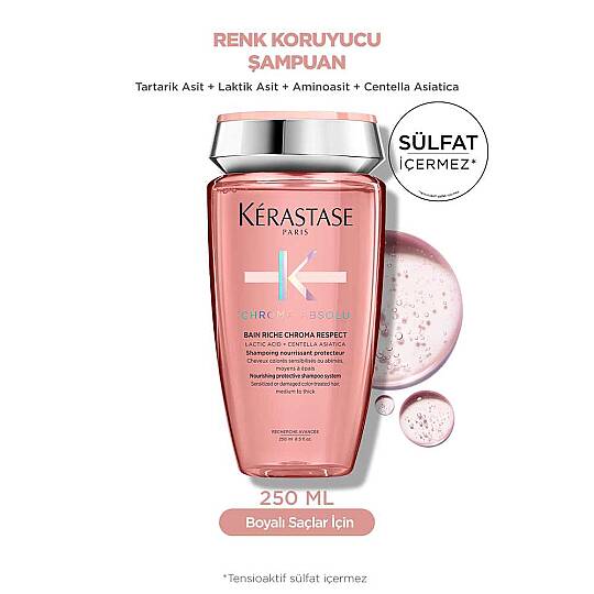 Kerastase Chroma Absolu Bain Riche Boyalı Saçlar için Besleyici ve Koruyucu Şampuan 250 ml - 8