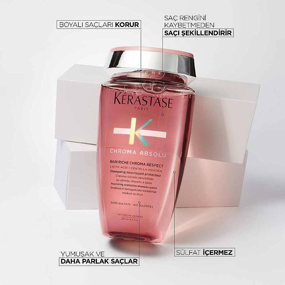 Kerastase Chroma Absolu Bain Riche Boyalı Saçlar için Besleyici ve Koruyucu Şampuan 250 ml - 3