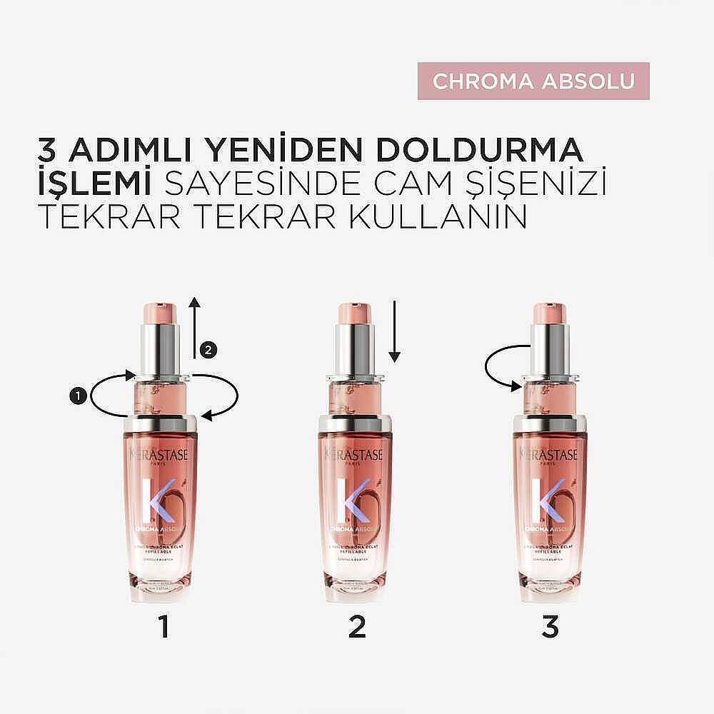 Kerastase Chroma Absolu L'Huile Chroma Eclat Saç Yağı Yedek Şişe 75 ml - 4