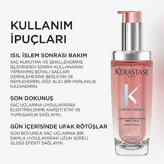 Kerastase Chroma Absolu L'Huile Chroma Eclat Saç Yağı Yeniden Doldurulabilir 75 ml - 7