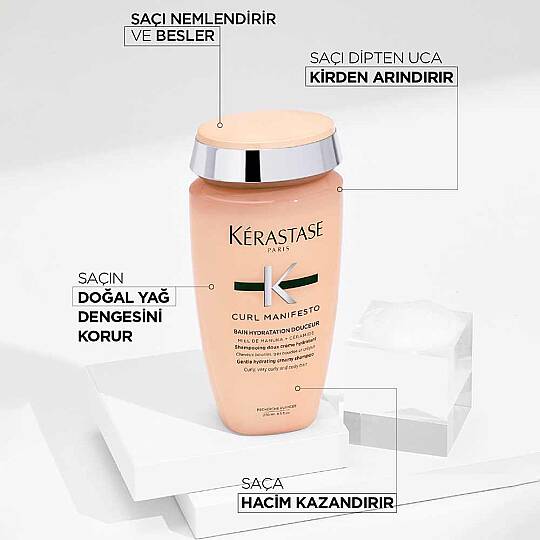 Kerastase Curl Manifesto Bain Hydratation Douceur Kıvırcık Saçlar için Besleyici Şampuan 250 ml - 4
