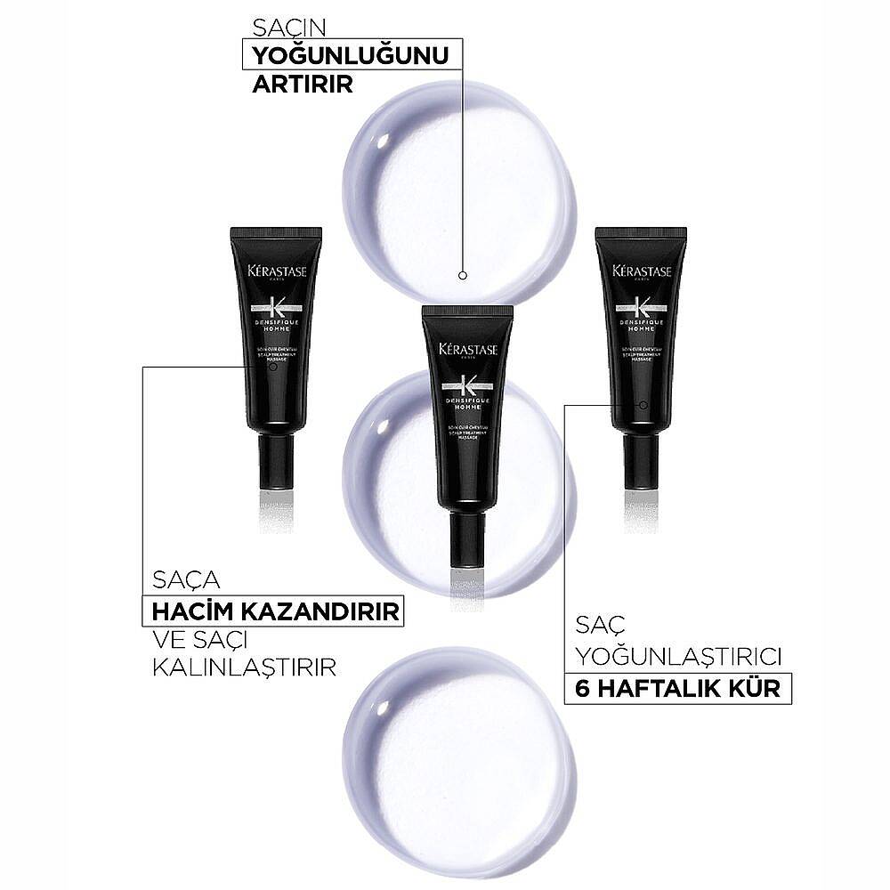 Kerastase Densifique Homme Yoğunlaştırıcı Bakım Kürü 30x6 ml + Bain Densite Homme Şampuan 250 ml - 3