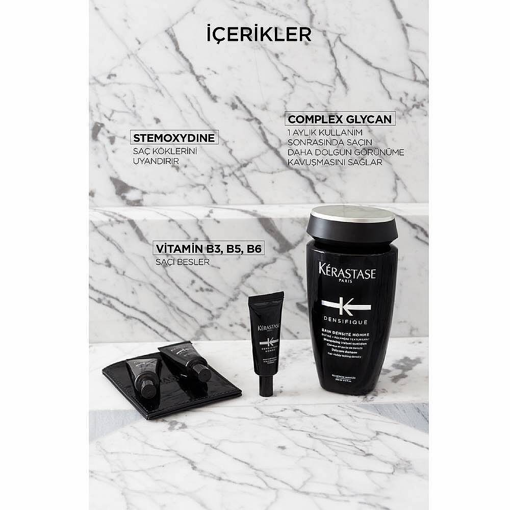 Kerastase Densifique Homme Yoğunlaştırıcı Bakım Kürü 30x6 ml + Bain Densite Homme Şampuan 250 ml - 2