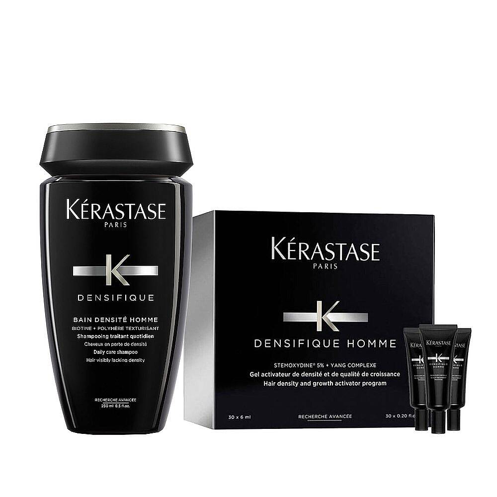 Kerastase Densifique Homme Yoğunlaştırıcı Bakım Kürü 30x6 ml + Bain Densite Homme Şampuan 250 ml - 1