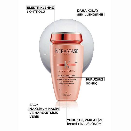 Kerastase Discipline Bain Fluidealiste Kolay Şekillendirme Sağlayan ve Elektriklenme Karşıtı Şampuan 250 ml - 6