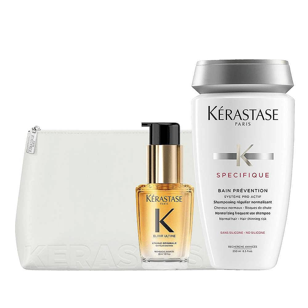 Kerastase Dökülme Karşıtı Saç Bakım Seti ve Beyaz Düz Çanta - 1