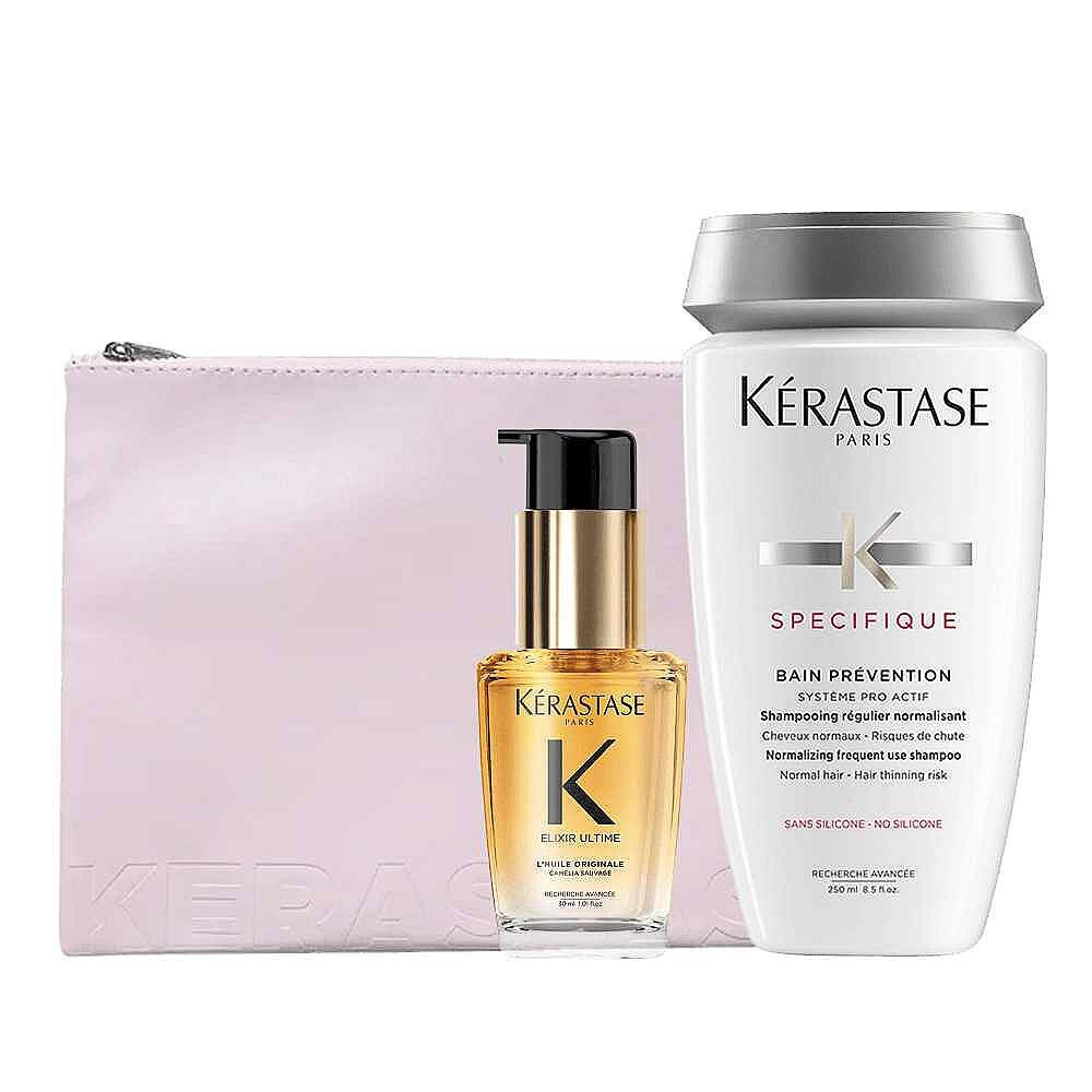 Kerastase Dökülme Karşıtı Saç Bakım Seti ve Pink Flat Pouch - 1