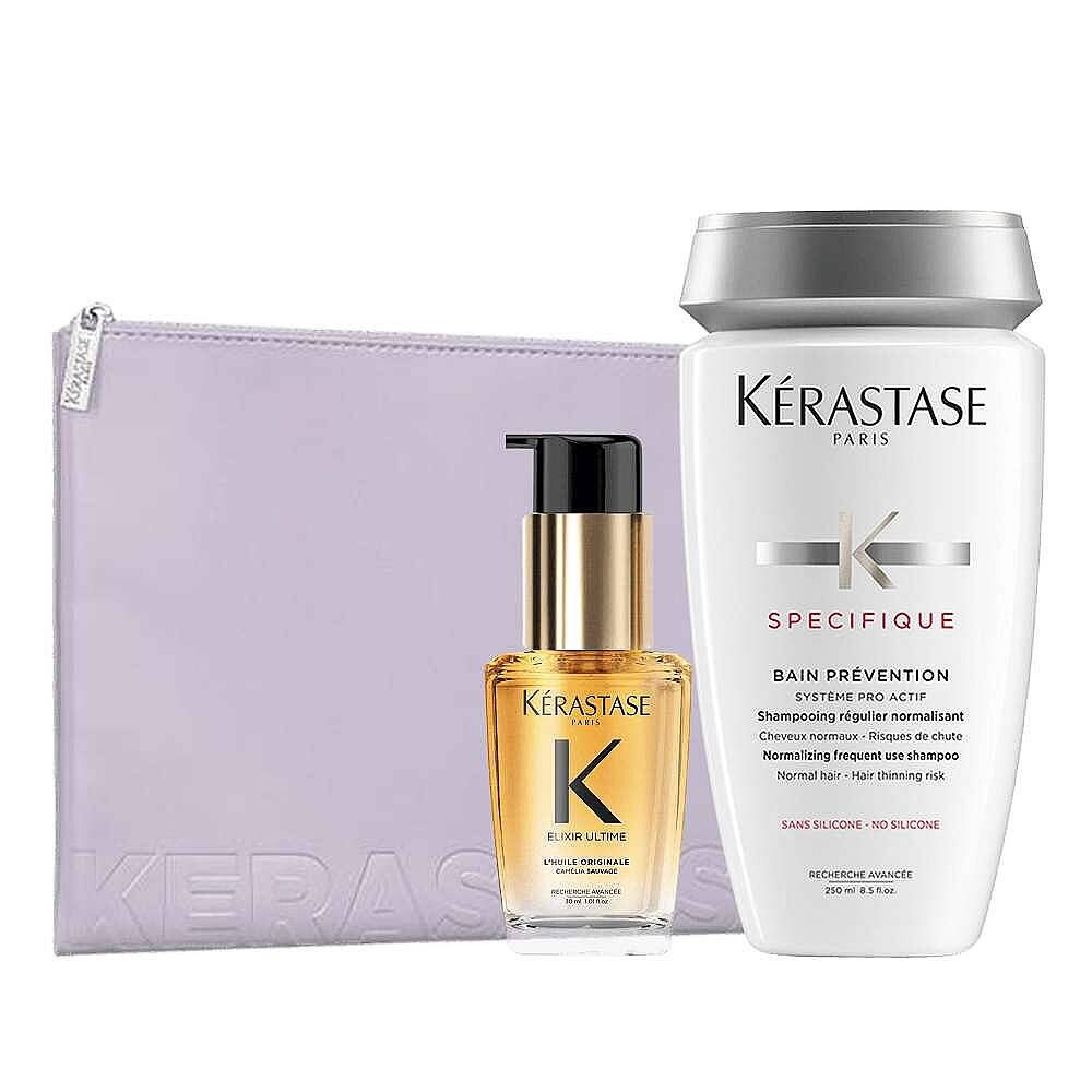 Kerastase Dökülme Karşıtı Saç Bakım Seti ve Purple Flat Pouch - 1