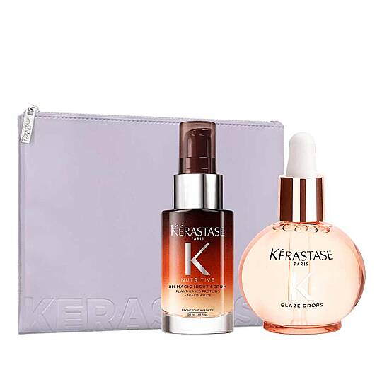 Kerastase Elektriklenmeye Eğilimli Saçlar İçin Bakım Seti ve Purple Flat Pouch