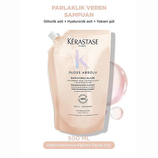 Kerastase Elektriklenmeye Eğilimli Saçlar İçin Parlaklık Veren Yeniden Doldurulabilir Şampuan Kiti - 2