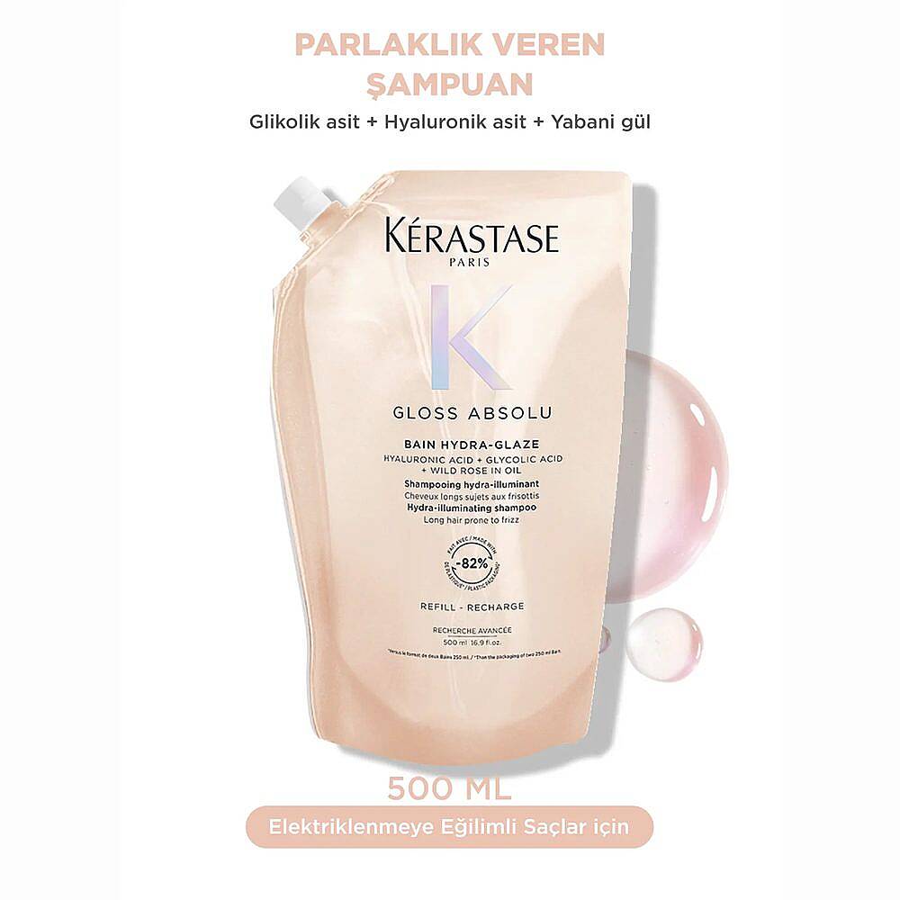 Kerastase Elektriklenmeye Eğilimli Saçlar İçin Parlaklık Veren Yeniden Doldurulabilir Şampuan Kiti - 2