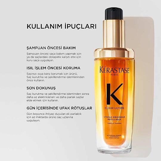Kerastase Elixir Ultime L'Huile Originale Saç Yağı Refill 75 ml - 4