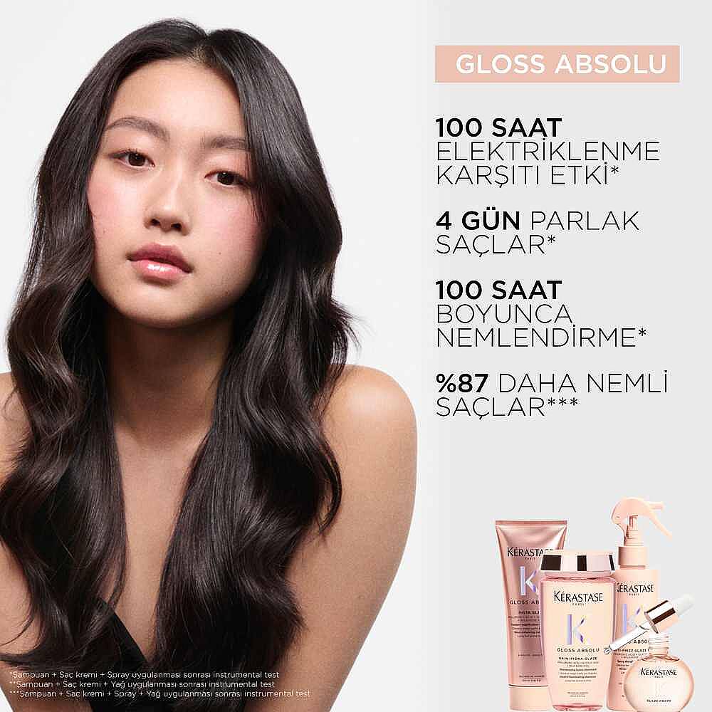 Kerastase Gloss Absolu Bain Hydra-Glaze Elektriklenmeye Eğilimli Saçlar İçin Parlaklık Veren Şampuan 250 ml - 4