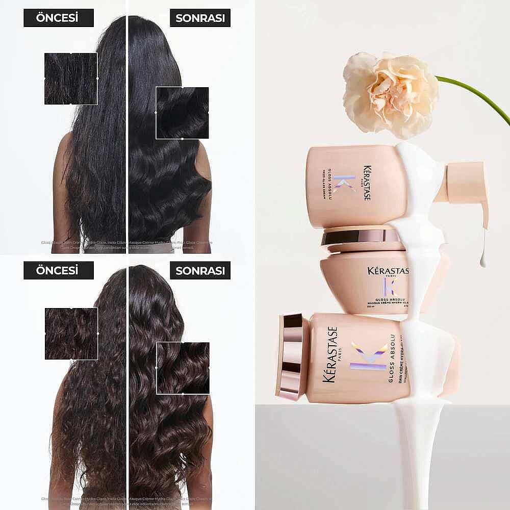 Kerastase Gloss Absolu Kalın Telli ve Elektriklenmeye Eğilimli Saçlar İçin Nemlendiren ve Parlaklık Artıran Kremsi Şampuan 250 ml - 4