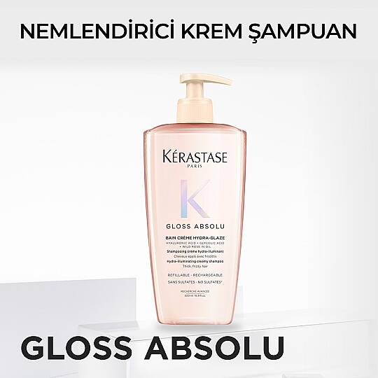 Kerastase Gloss Absolu Kalın Telli ve Elektriklenmeye Eğilimli Saçlar İçin Nemlendiren ve Parlaklık Artıran Kremsi Şampuan 500 ml - 5