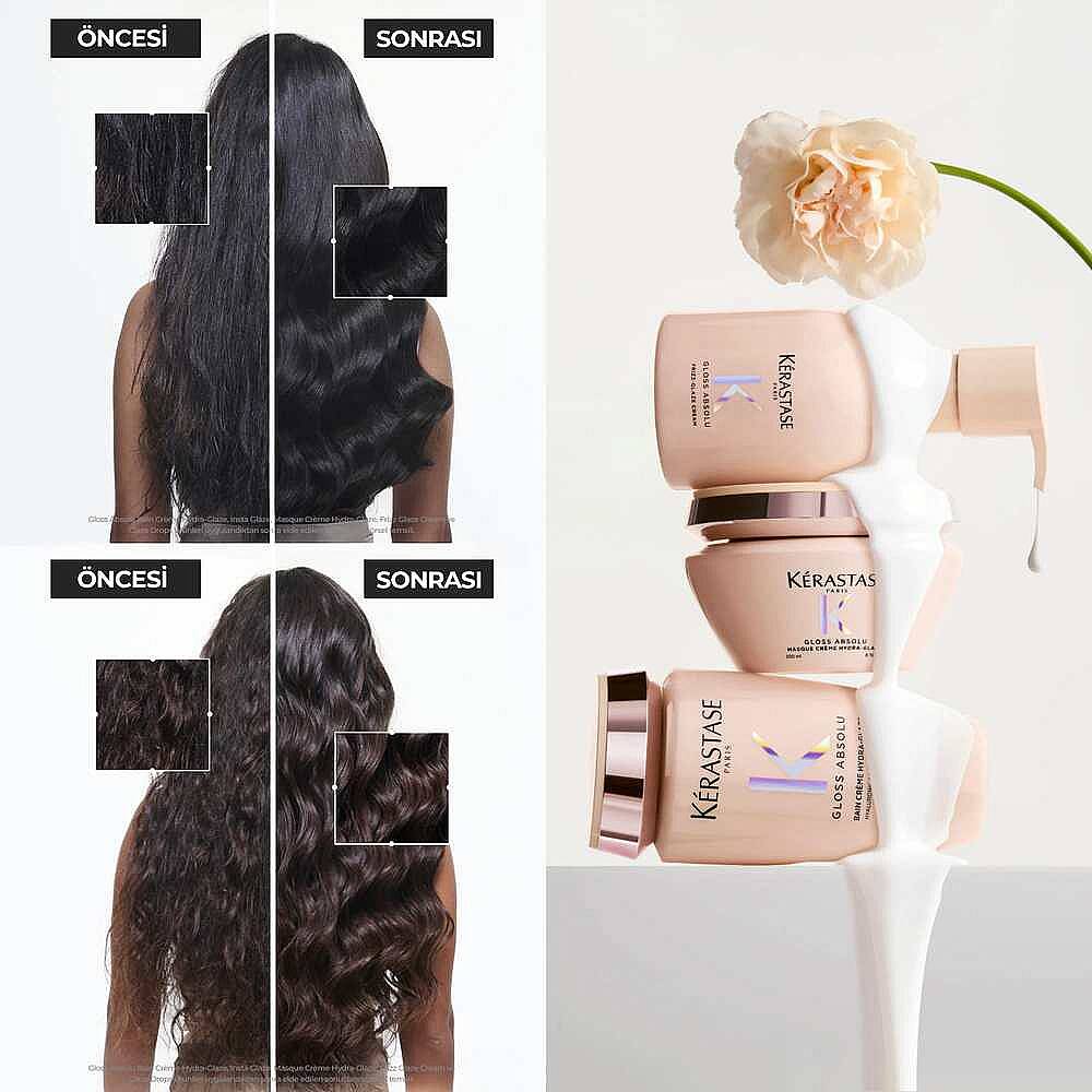 Kerastase Gloss Absolu Kalın Telli ve Elektriklenmeye Eğilimli Saçlar İçin Nemlendiren ve Parlaklık Artıran Kremsi Şampuan 500 ml - 4