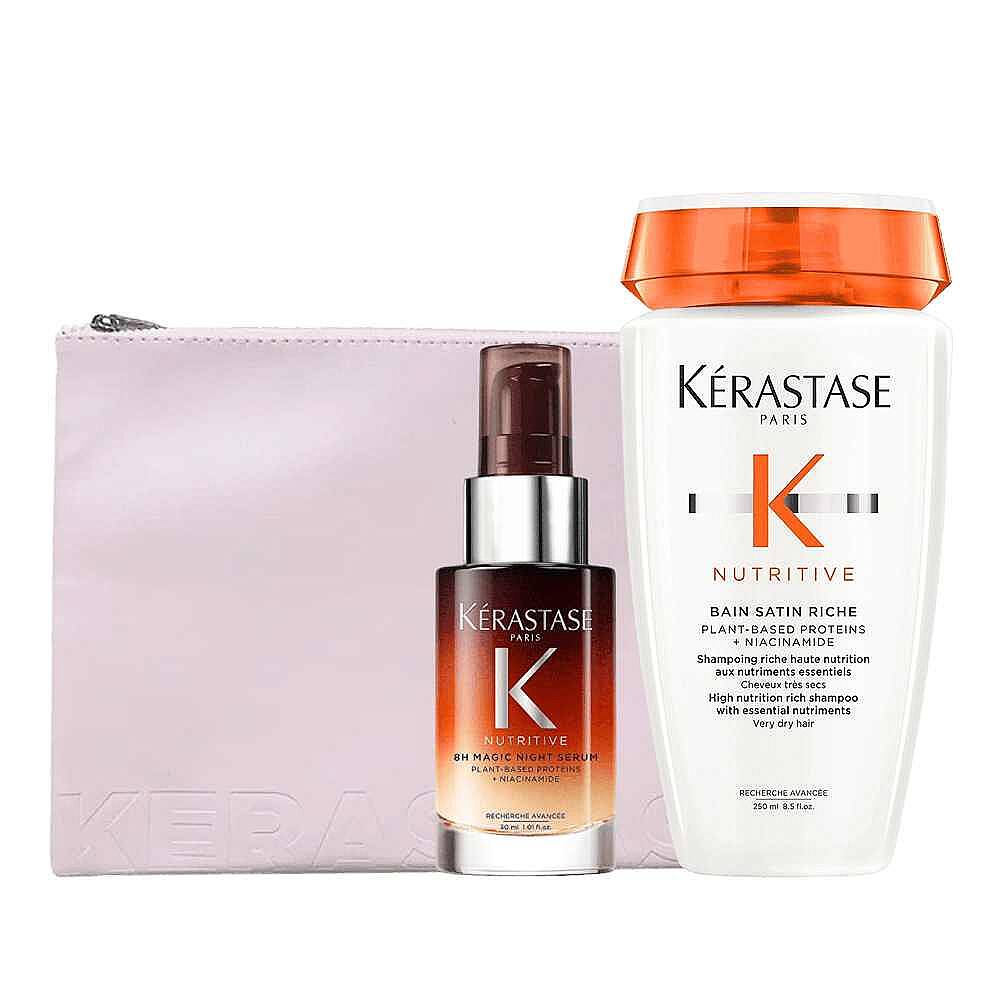 Kerastase Nemlendirici Bakım Seti ve Pink Flat Pouch - 1
