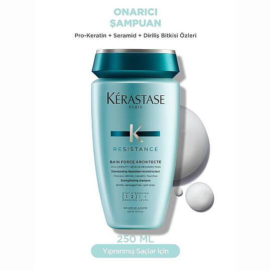 Kerastase Resistance Bain Force Architecte Yıpranmış Saçlar İçin Onarıcı Şampuan 250 ml - 7