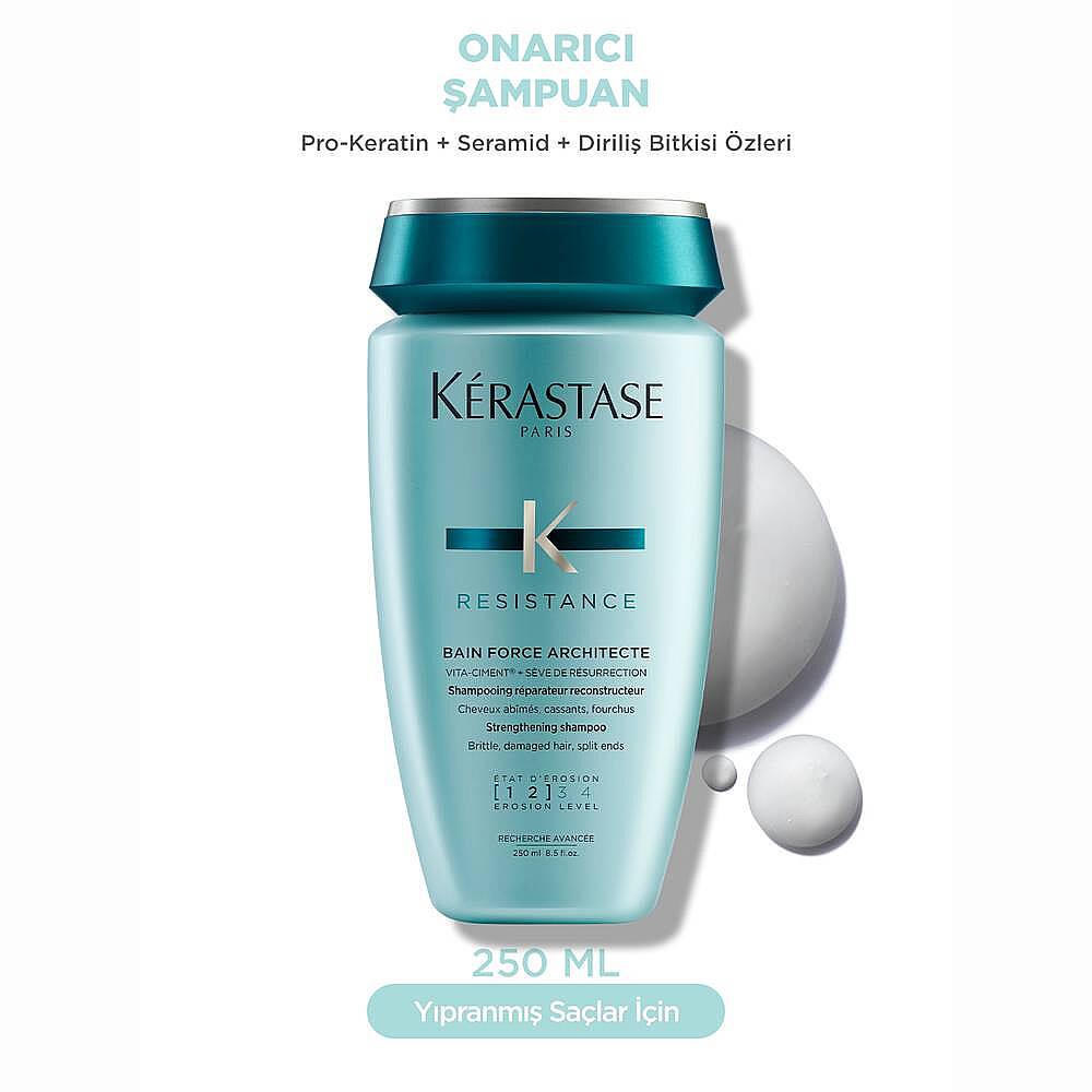 Kerastase Resistance Bain Force Architecte Yıpranmış Saçlar İçin Onarıcı Şampuan 250 ml - 7