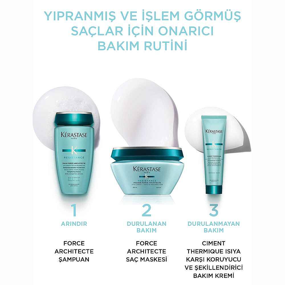Kerastase Resistance Bain Force Architecte Yıpranmış Saçlar İçin Onarıcı Şampuan 250 ml - 4