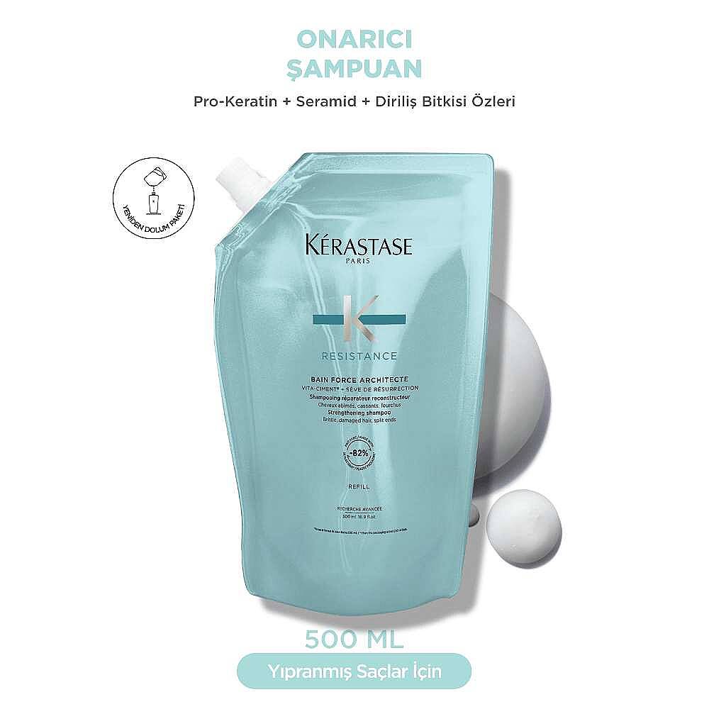 Kerastase Resistance Bain Force Architecte Yıpranmış Saçlar İçin Onarıcı Şampuan Seti - 6
