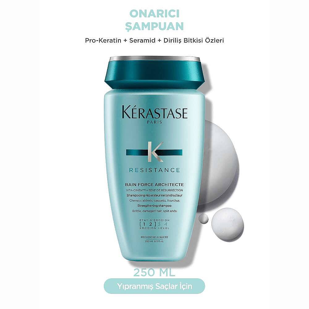 Kerastase Resistance Bain Force Architecte Yıpranmış Saçlar İçin Onarıcı Şampuan Seti - 4