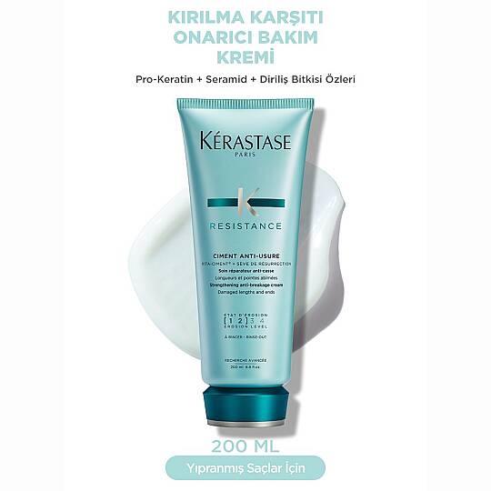 Kerastase Resistance Ciment Anti-Usure Onarıcı Saç Kremi 200 ml ve Şampuan 250 ml - 2