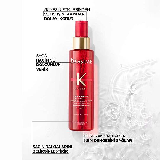Kerastase Soleil Huile Sirene Bukle Belirginleştirici Durulanmayan Çift Fazlı Sprey Yağ 150 ml - 7