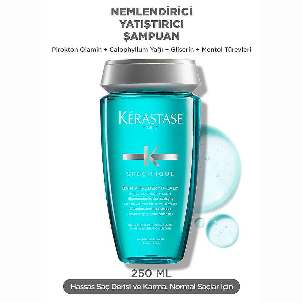 Kerastase Specifique Bain Vital Dermocalm Yağlı Saç Derisi için Hassasiyet Karşıtı Şampuan 250 ml - 8