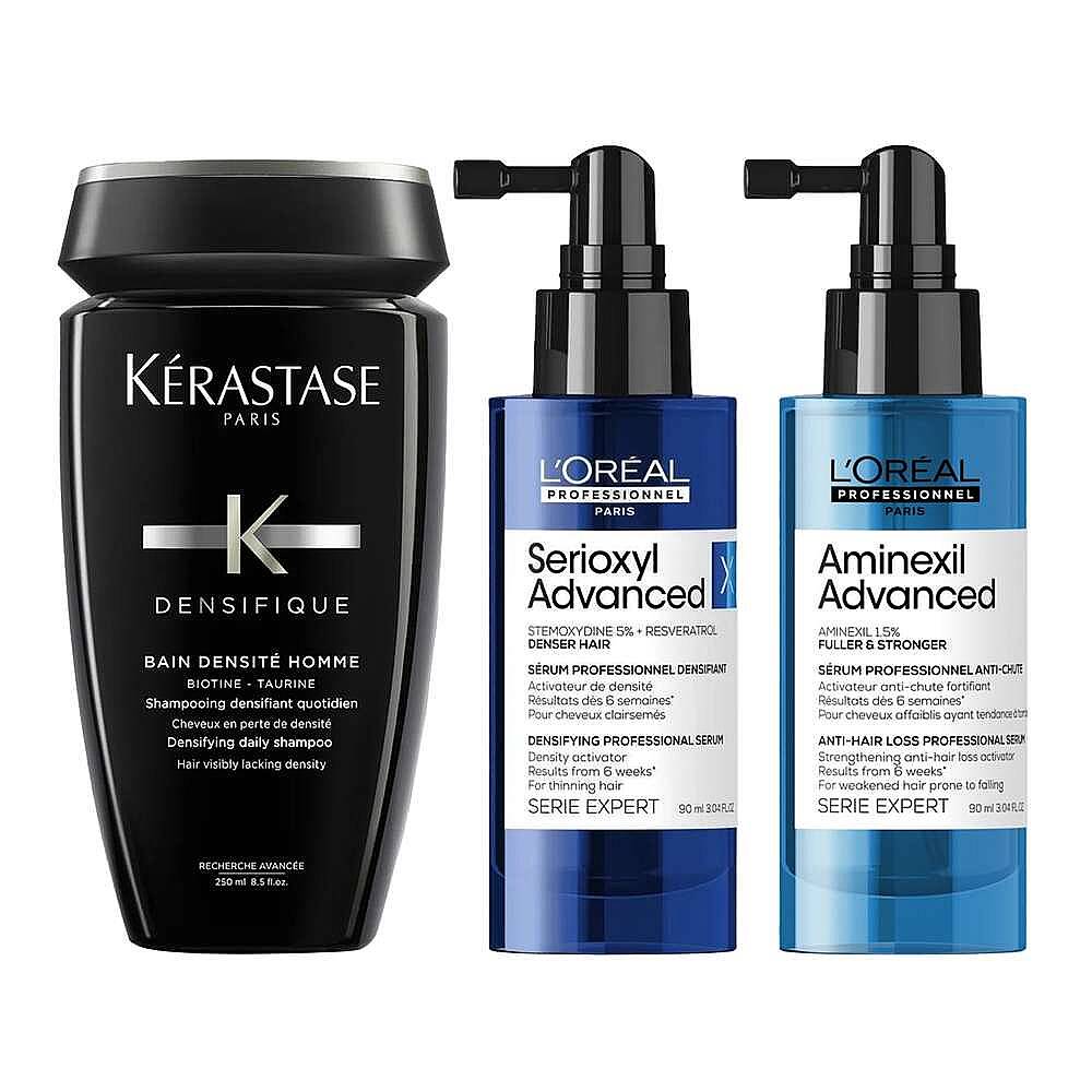 Kerastase x Loreal Professionnel Saç Dökülmesi Yaşayan ve Saç Yoğunluğu Arttırmak İsteyen Erkekler İçin Saç Bakım Seti - 1