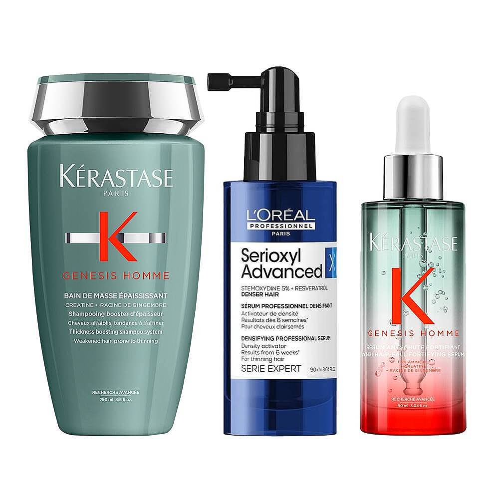Kerastase x Loreal Professionnel Saç Dökülmesi Yaşayan ve Saç Yoğunluğu Arttırmak İsteyen Erkekler İçin Saç Bakım Seti - 1