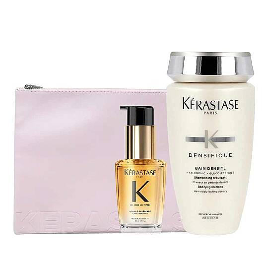 Kerastase Yoğunluk Kazandıran Bakım Seti ve Pink Flat Pouch
