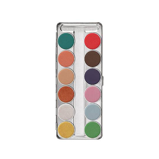 Kryolan Aquacolor Interferenz Palette Profesyonel Makyaj Paleti 12 Renk Standart