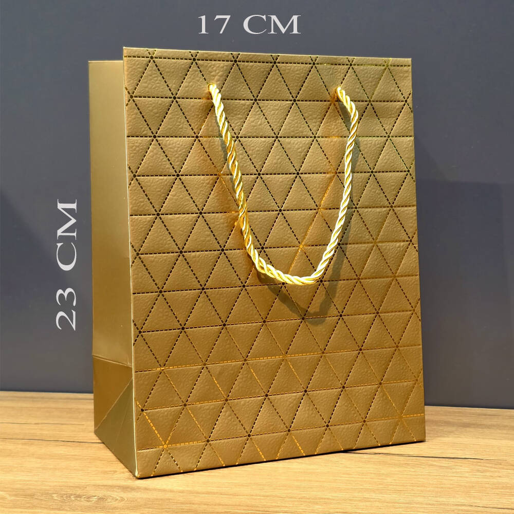 Küçük Boy Gold İpli Karton Çanta - 1