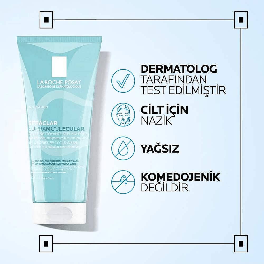 La Roche-Posay Effaclar Supramolecular Yağ ve Gözenek Dengeleyici Yüz Yıkama Jeli 200 ml - 4