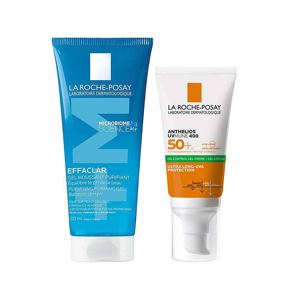 La Roche-Posay Effaclar Yüz Temizleme Jeli ve Anthelios Uvmune400 Güneş Kremi - 1